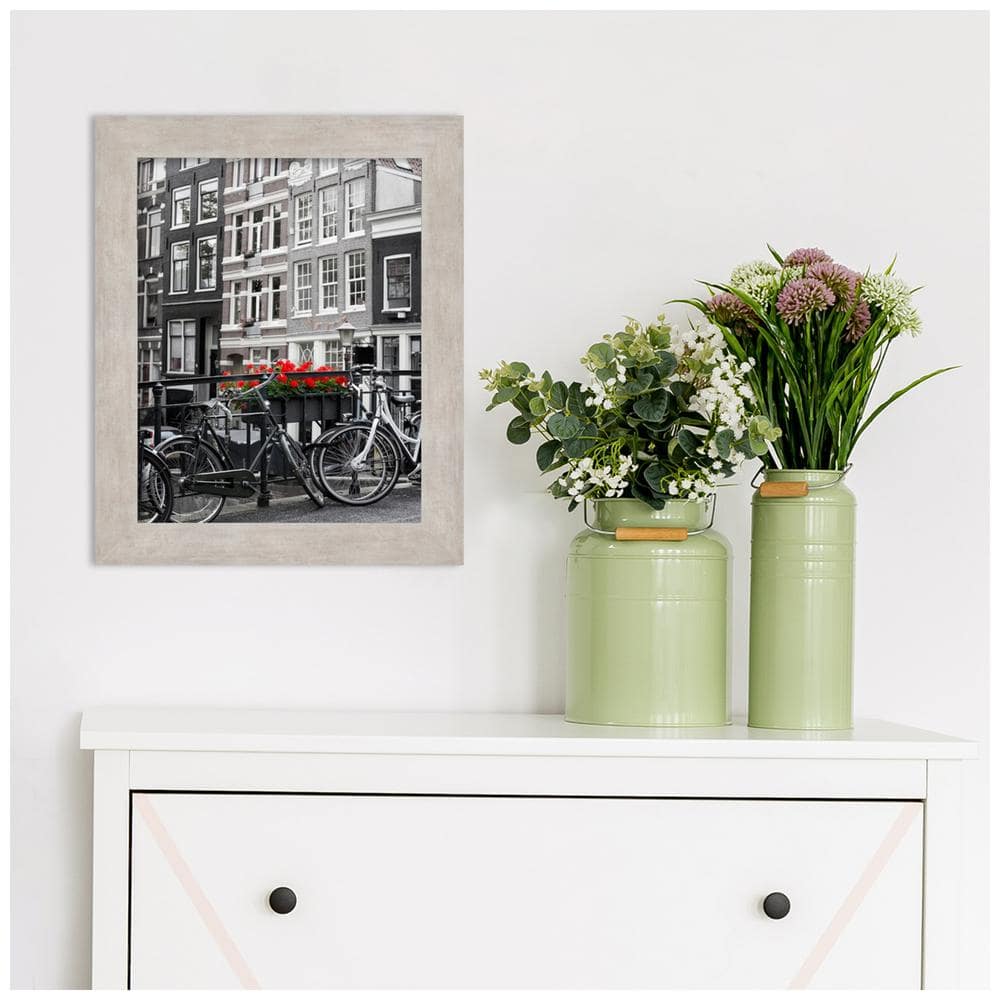 Classic 11x14 Marred Silver Wood Wall Picture Frame