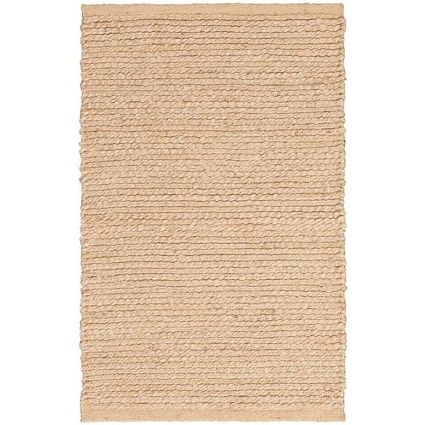 Nourison Natural Jute Bleached doormat 2 ft. x 3 ft. Solid Contemporary Kitchen Area Rug