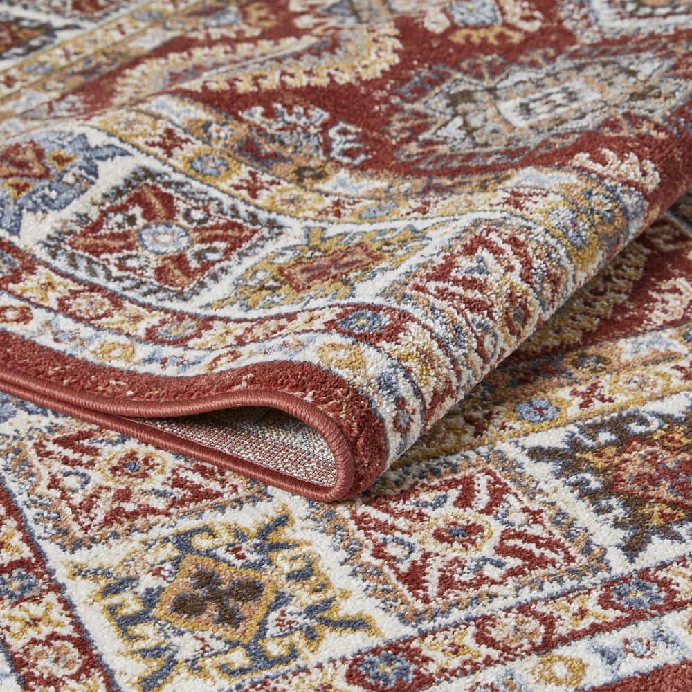 Alsbrooke Delary 4' x 6' Orange Patchwork Area Rug