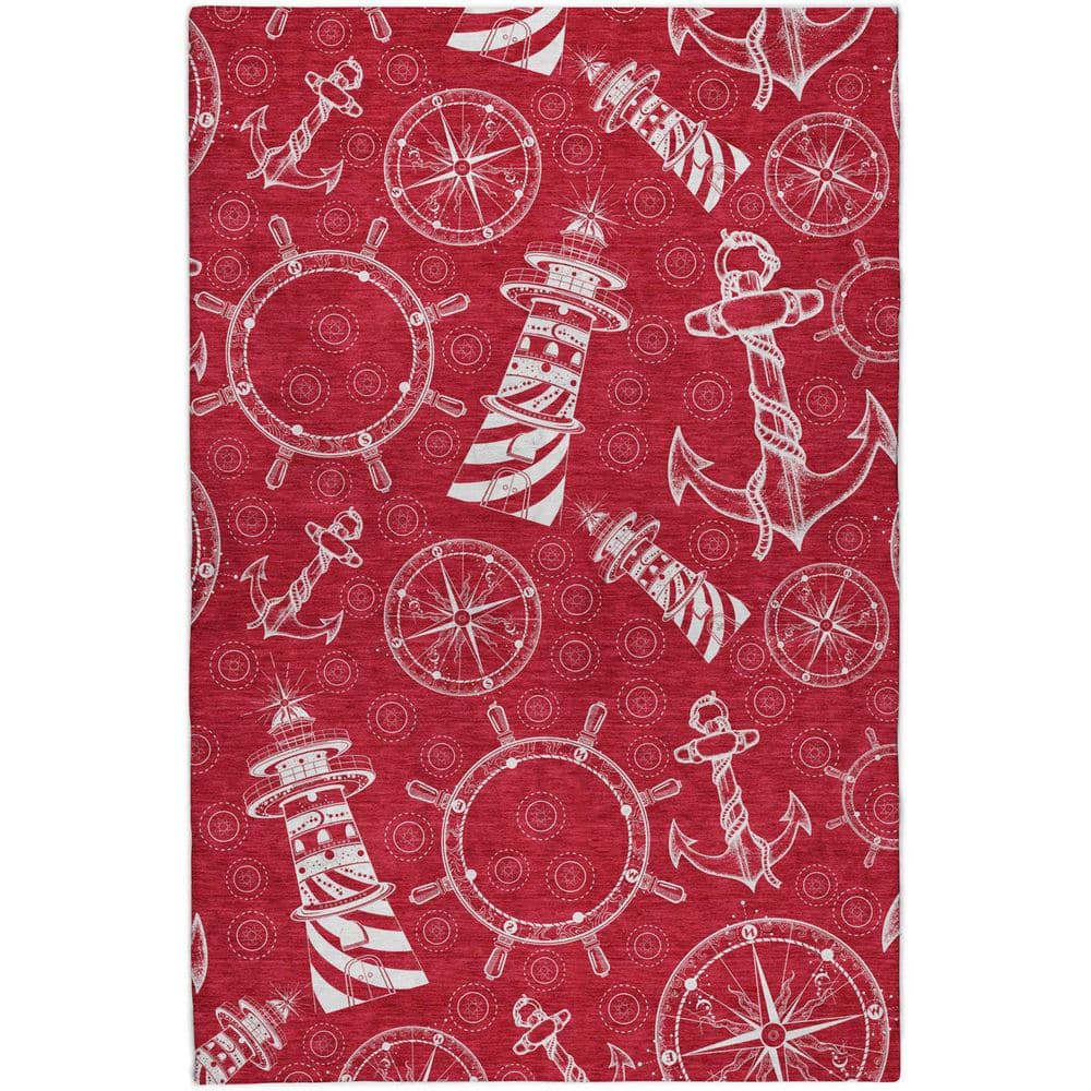 Dream Shag Premium Machine Washable Abstract ADS154 Red 5 ft. x 7 ft. 6 in. Area Rug price history on PriceWatchPro