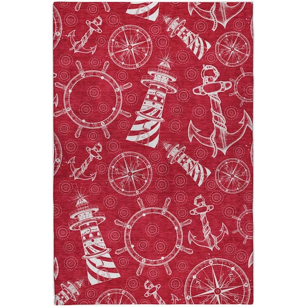 Dream Shag Premium Machine Washable Abstract ADS154 Red 9 ft. x 12 ft. Area Rug