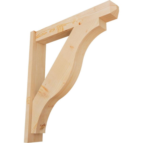 Ekena Millwork 6 in. x 34 in. x 30 in. Douglas Fir Fuston Craftsman Smooth Outlooker