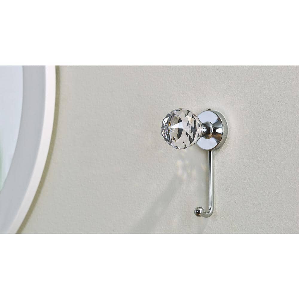 Chrome and Crystal Contemporary Wall Hook