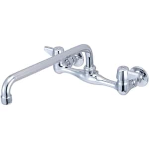 2-Handle Standard Kitchen Faucet with Swivel Spout in Chrome