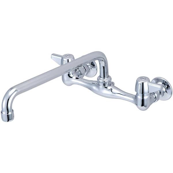 SWIVEL SPOUT WALL TUBE CURVED 300 MM KITCHEN /LAUNDRY TAPS CHROME FINISH 