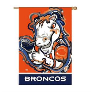 29 in. x 43 in. Denver Broncos Justin Patten Artwork Mascot House Flag