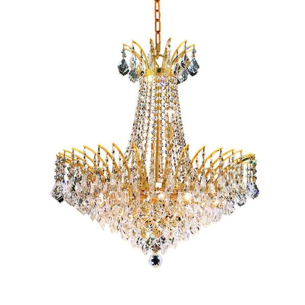 Elegant Lighting 11-Light Gold Chandelier with Clear Crystal