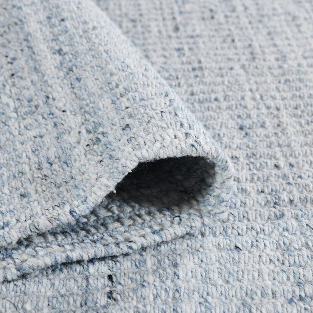 Sky Blue Geometric Hand-Woven Synthetic Area Rug
