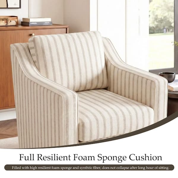 Have a question about Uixe Pinstripe Light Brown Linen Upholstered