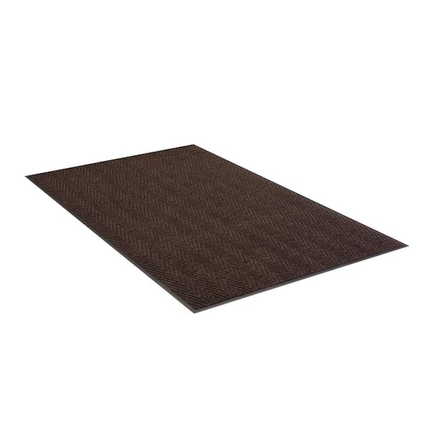 Chevron Rib Dark Brown 4 ft. x 6 ft. Non-Slip Indoor Commercial Door Mat