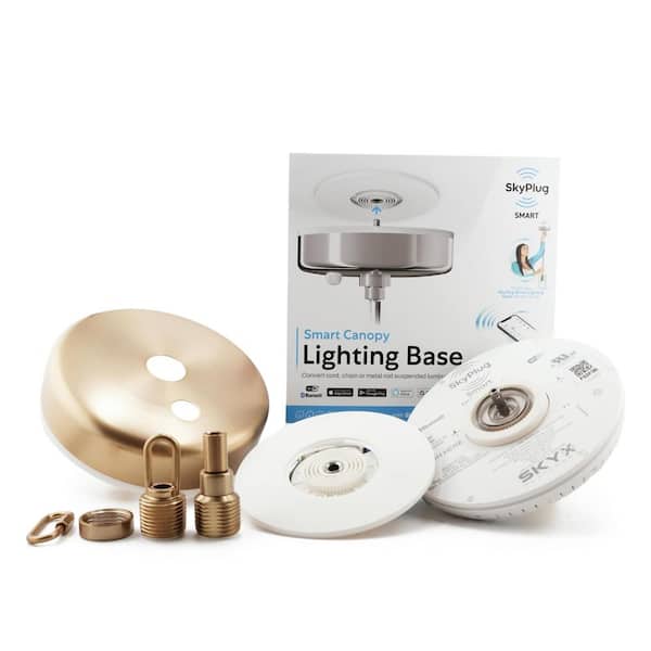 SkyPlug 5 in. Champagne Bronze Smart Plug and Play Lighting Base - Carina