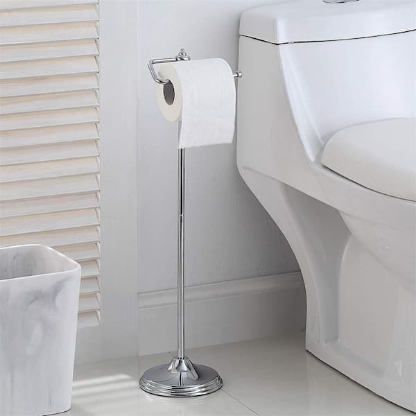 Dracelo Free Standing Toilet Paper Holder, Slim Bathroom Storage