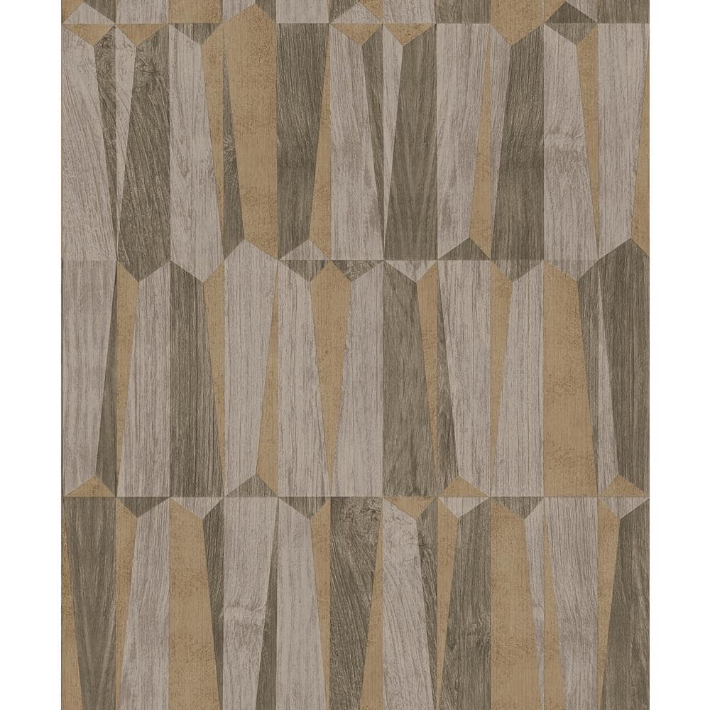 Fusion Collection Geo Point Wood Effect Motif Brown/Grey Matte Finish Non-P
