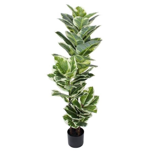 Unbranded 47.24 in. Green Artificial Ficus Plant in Black Plastic Pot