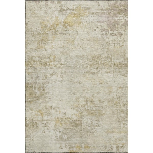 Mayfield Premium Machine Washable Abstract AMF2371 Putty 9 ft. x 12 ft. Area Rug