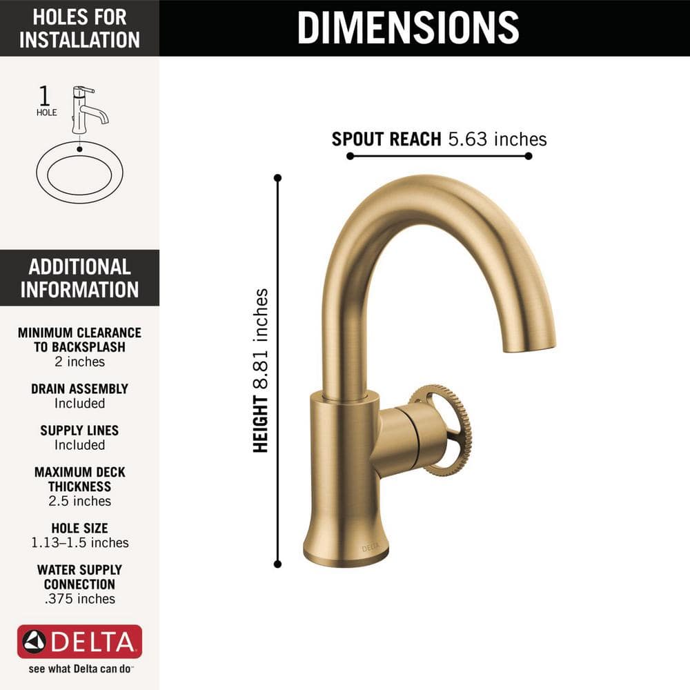Champagne Bronze Single Handle Modern Bathroom Faucet