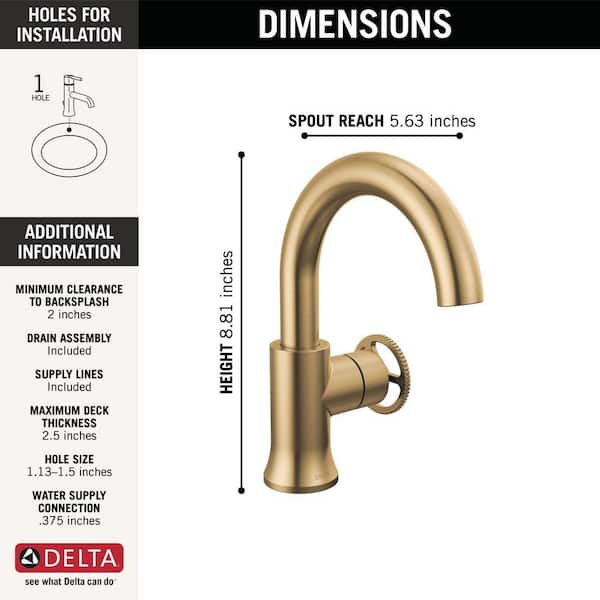 Delta Trinsic Gold Wheel Single Handle High Arc Single Hole
