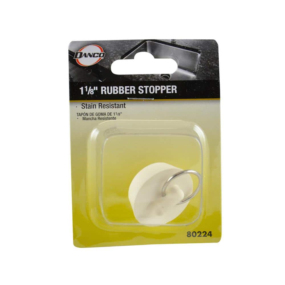 White Rubber Universal Sink Drain Stopper with Ring