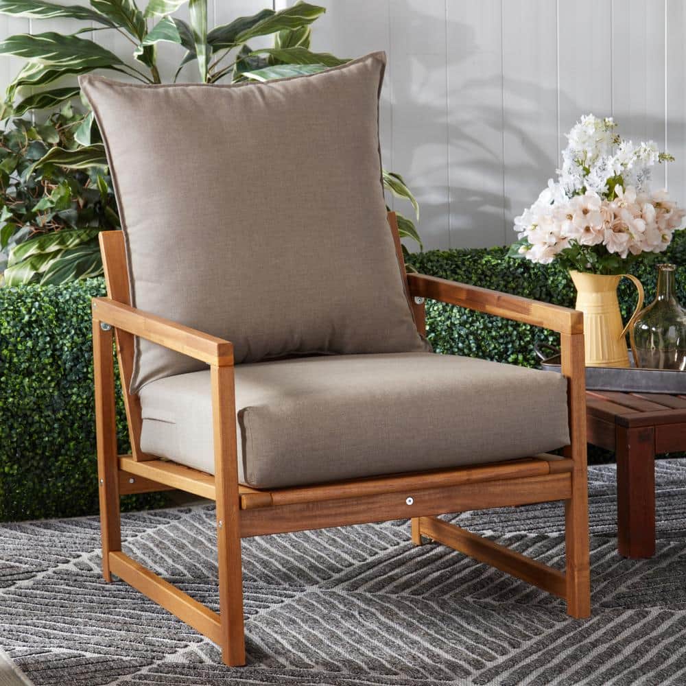 Sunbrella Cast Shale Two-Piece Foam Outdoor Chair Cushion Set