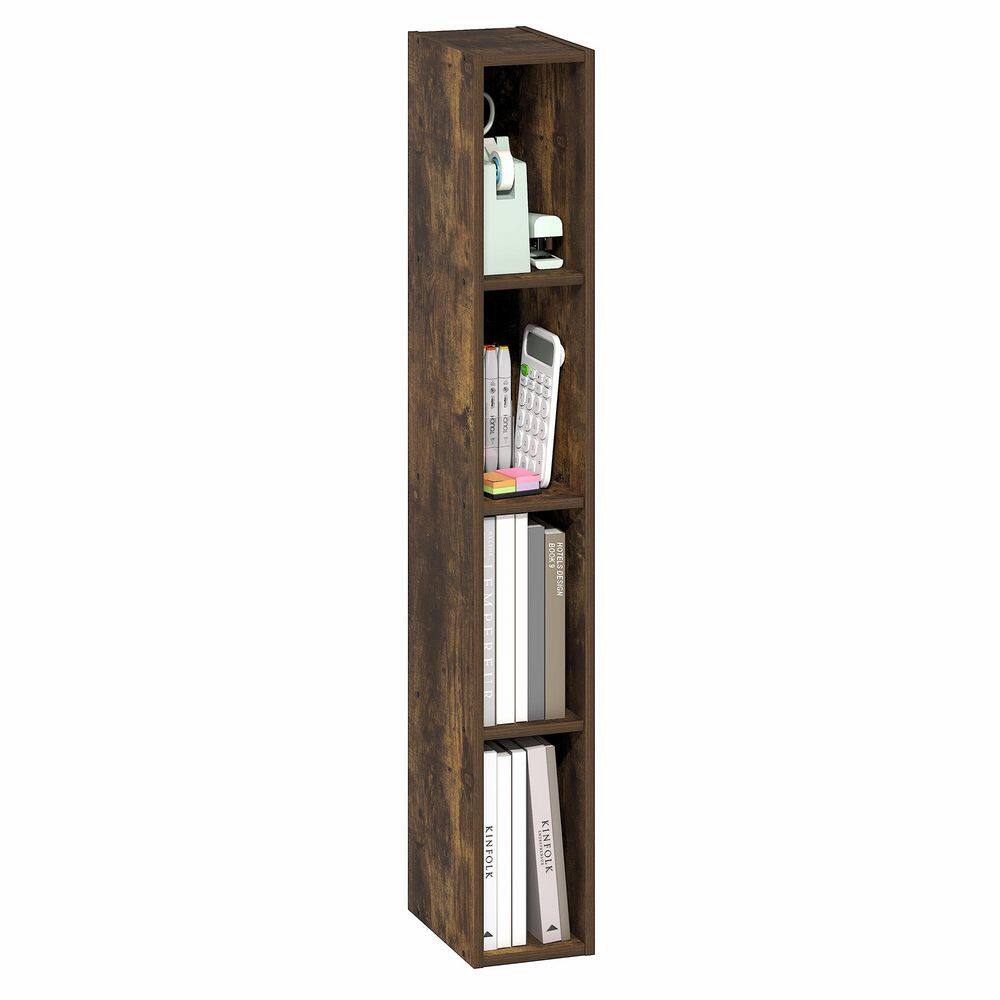 FULDA 41.6 in. Tall Amber Pine Wood 4-Shelf Bookcase price history on PriceWatchPro