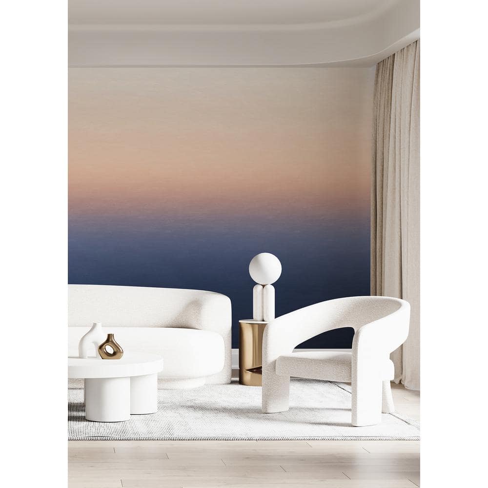 Sunrise Ombre Wall Mural in Orange and Blue