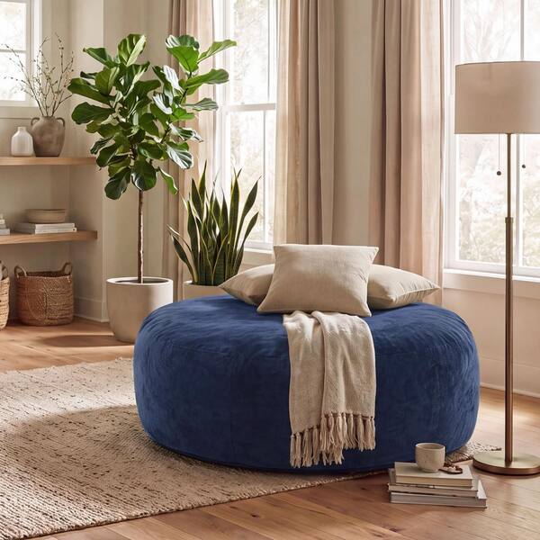 Art Leon NOVA Blue Flannel Fabric 6 ft. Bean Bag Chair with