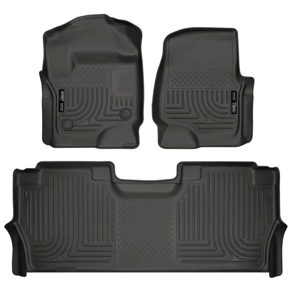 Front and 2nd Seat Floor Liners Fits 2017-19 Ford F-250/F-350 Crew Cab with