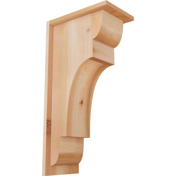 Ekena Millwork 7-1/2 in. x 12 in. x 24 in. New Brighton Smooth Western Red Cedar Corbel with Backplate