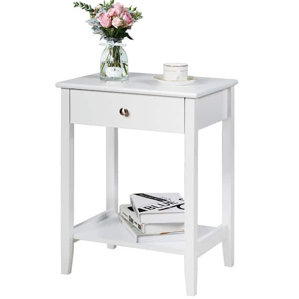 Costway Nightstand End Table Storage Display Bedroom Furniture Drawer ...