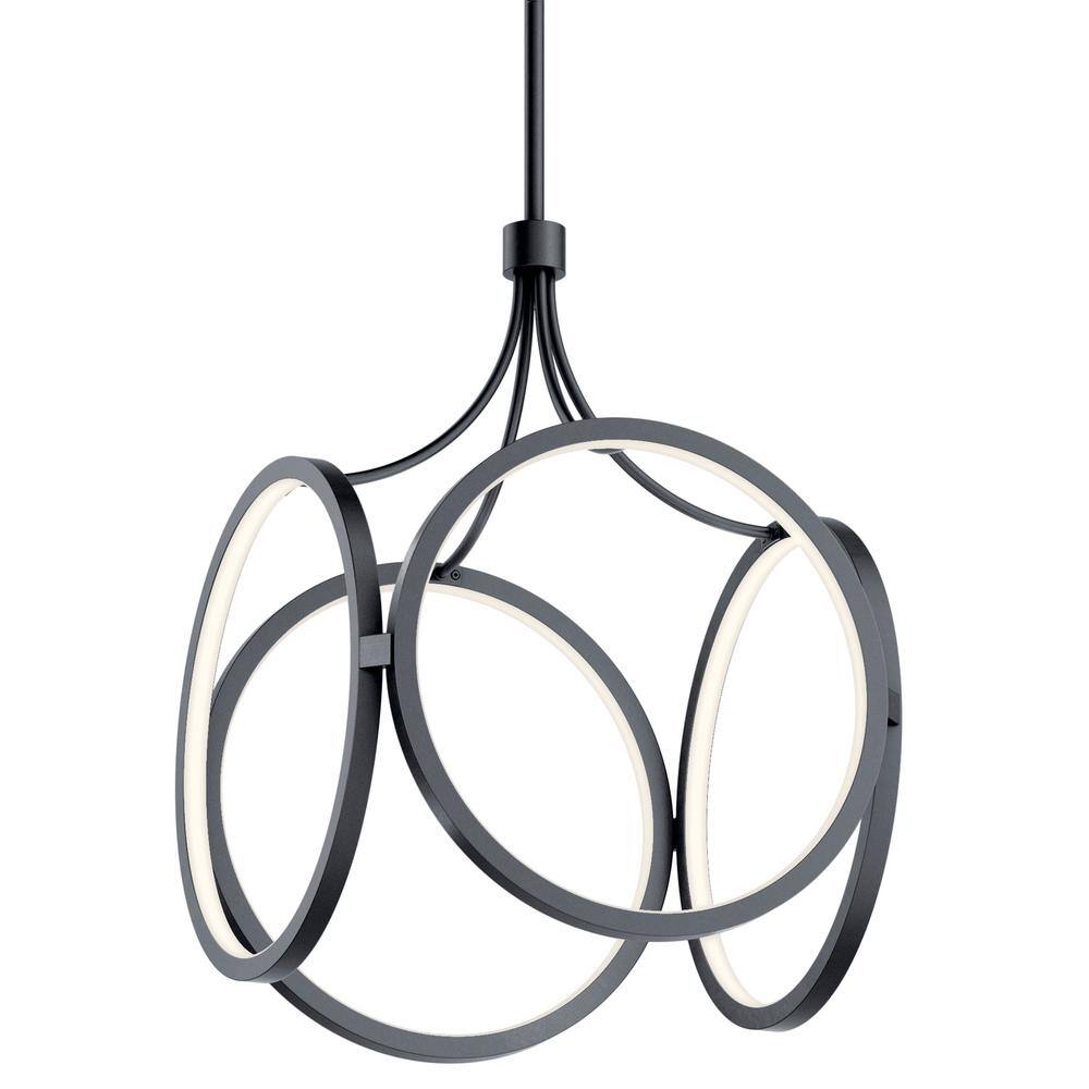 Ciri Matte Black Circular LED Pendant with Soft Glow