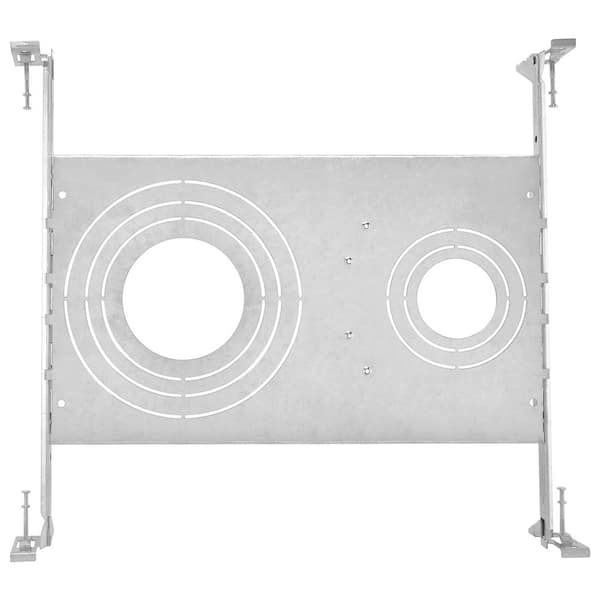 1"-6" Universal Rough-In Plate, New Construction Downlight Mounting Metal Plate Adjustable Hanger Bars (6 Pack)