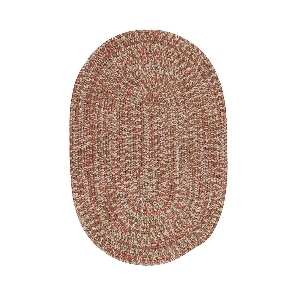 Carrington Tweed Terracotta 2 ft. x 3 ft. Oval Indoor/Outdoor Area Rug