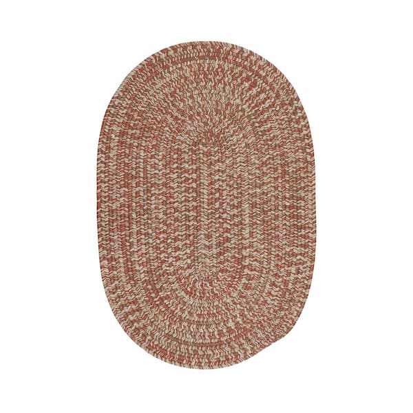 Colonial Mills Carrington Tweed Terracotta 2 ft. x 3 ft. Oval Indoor/Outdoor Area Rug