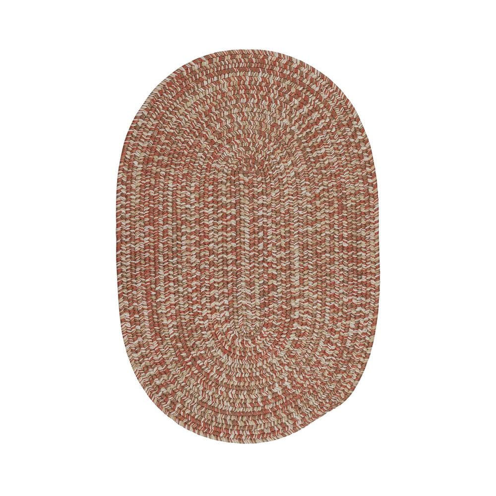 Carrington Tweed Terracotta 7 ft. x 10 ft. Oval Indoor/Outdoor Area Rug
