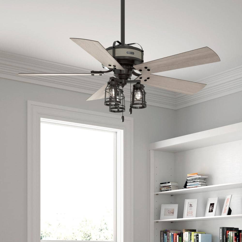 Oakland 52" Noble Bronze and Wood Ceiling Fan with Light Kit