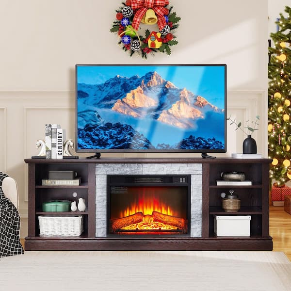 ToolCat 70 in. Freestanding Electric Fireplace TV Stand with 23 in