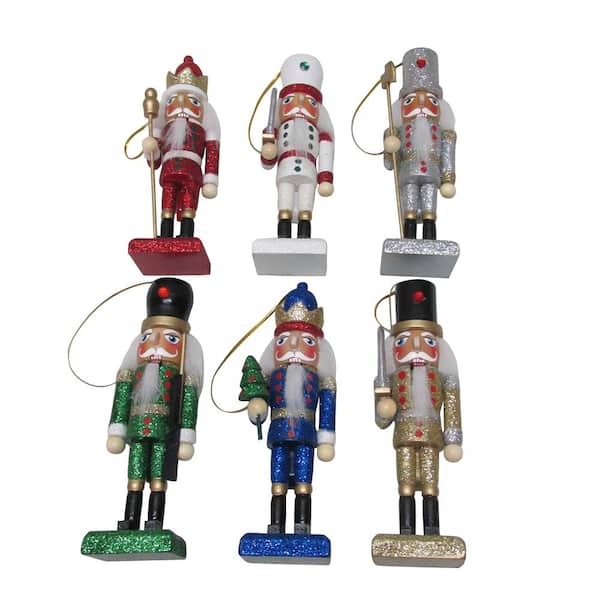 Home Accents Holiday 6-Pack 5.2 in Nutcracker Ornaments