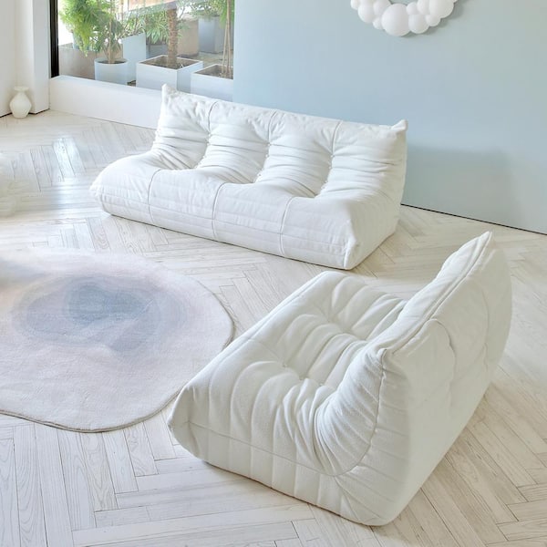 Teddy Fleece Bed Foam Back Rest / White, Best Stylish Bedding