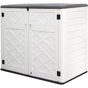 Outdoor Storage Shed 358 Gal. 53.15 in.x 33. 07 in.x 46. 85 in. White Resin Large Waterproof Deck Box Shed