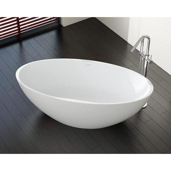 Badeloft USA Stone Resin Freestanding Sink in Matte White