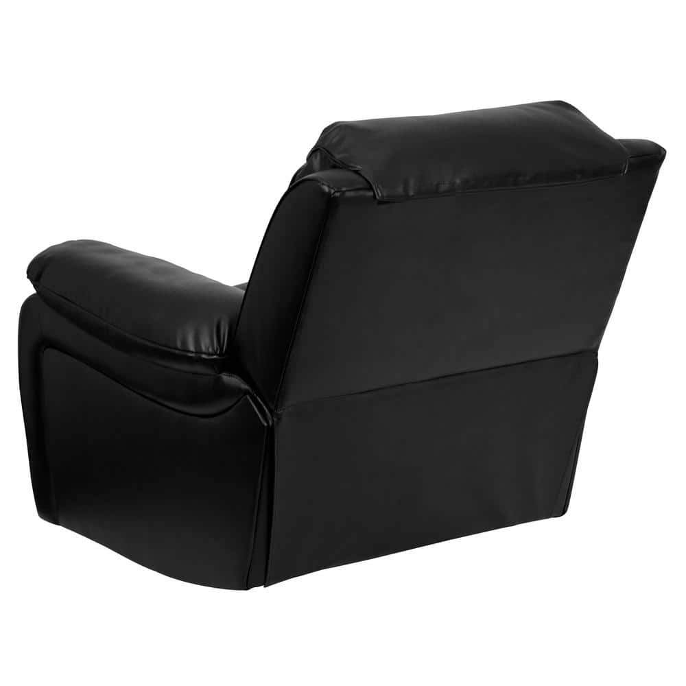 Black Leather Recliner with Spot Detailing