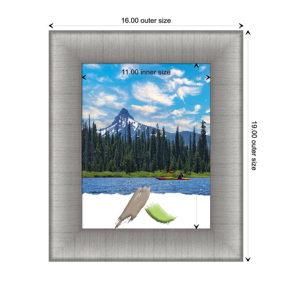 Elegant Brushed Pewter 19" x 16" Picture Frame