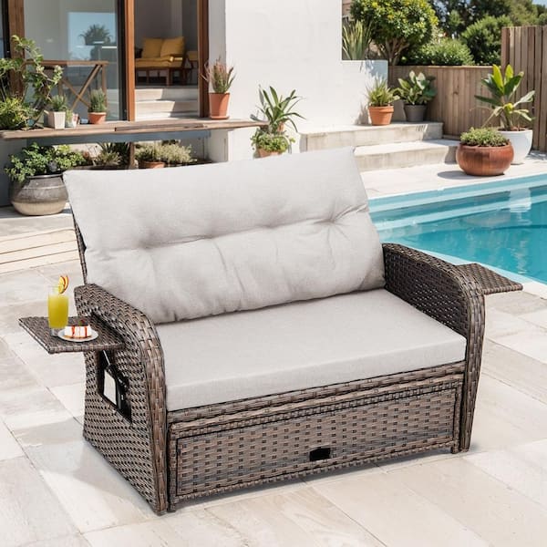 テーブル・チェア・ハンモック 38PALEO 38Explorer WHATWEWANT TENt o TEN Opohoro Wicker Patio Outdoor Daybed with Loveseat and