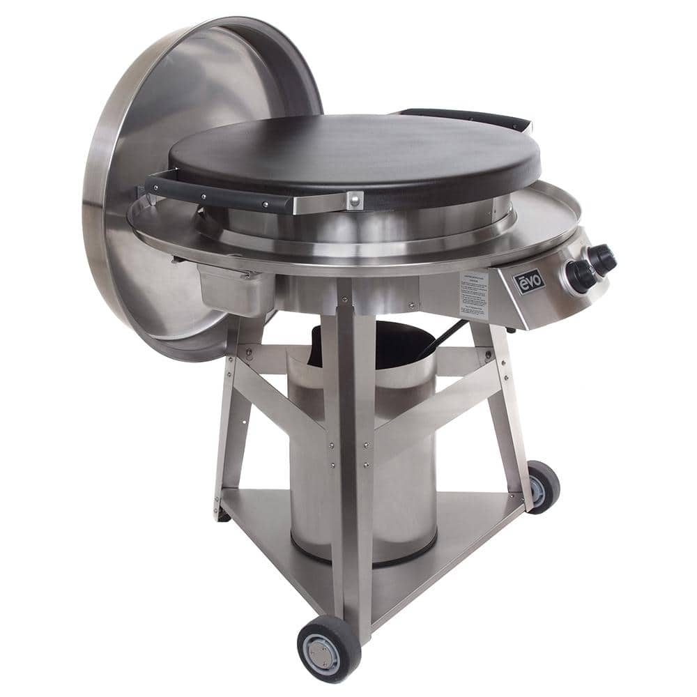Stainless Steel Propane Gas Grill with Smoker and Wheels