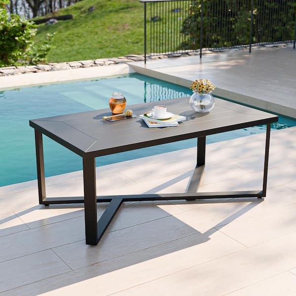 Rectangle All-Weather Aluminum Garden Outdoor Patio Coffee Table