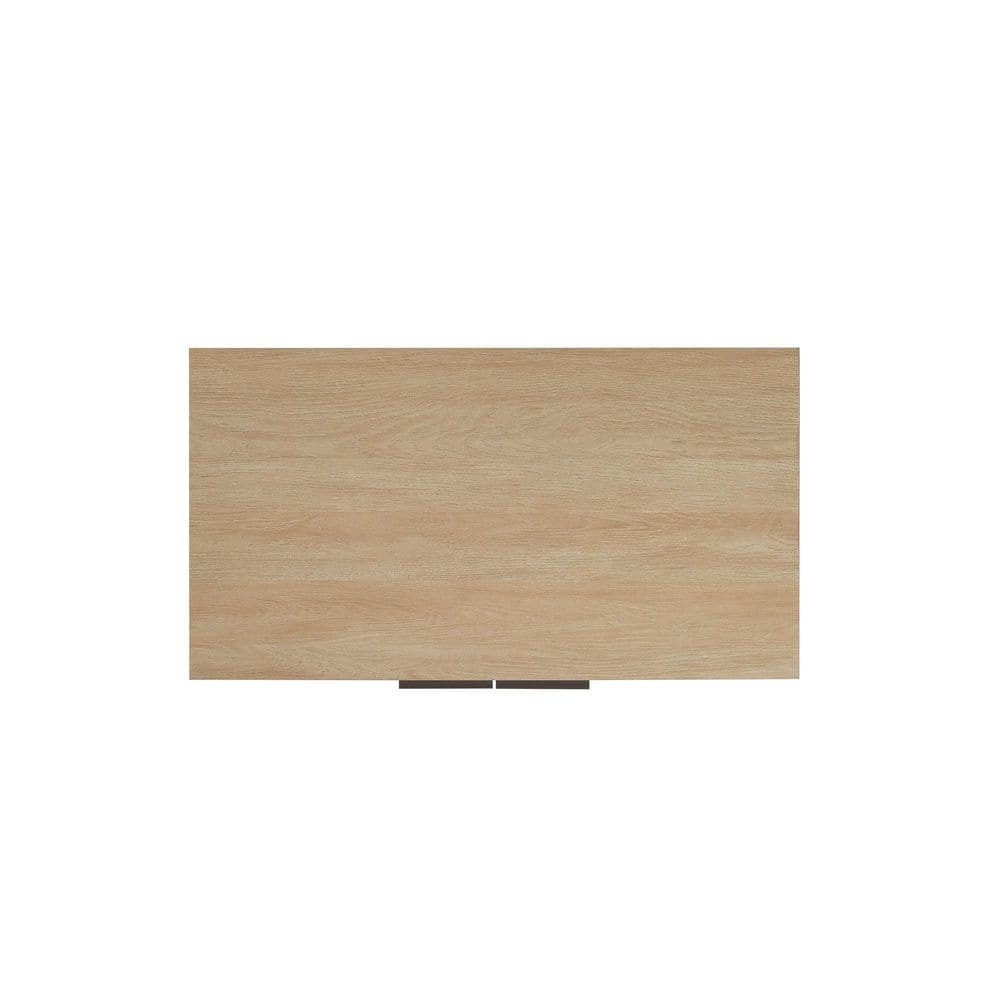 32" Coastal Oak and Black Fluted-Door Accent Cabinet