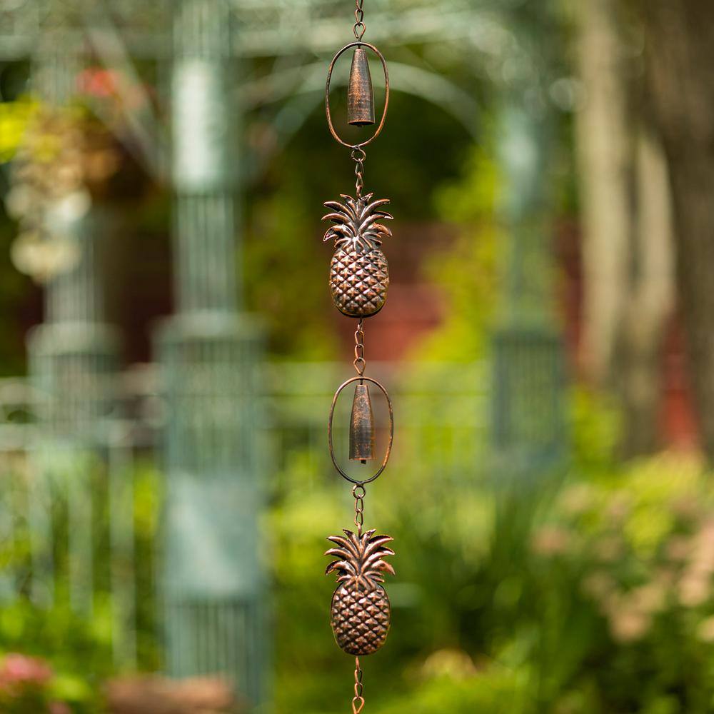 Zaer Ltd. International 76in. Long Iron Rain Chain With Pineapples