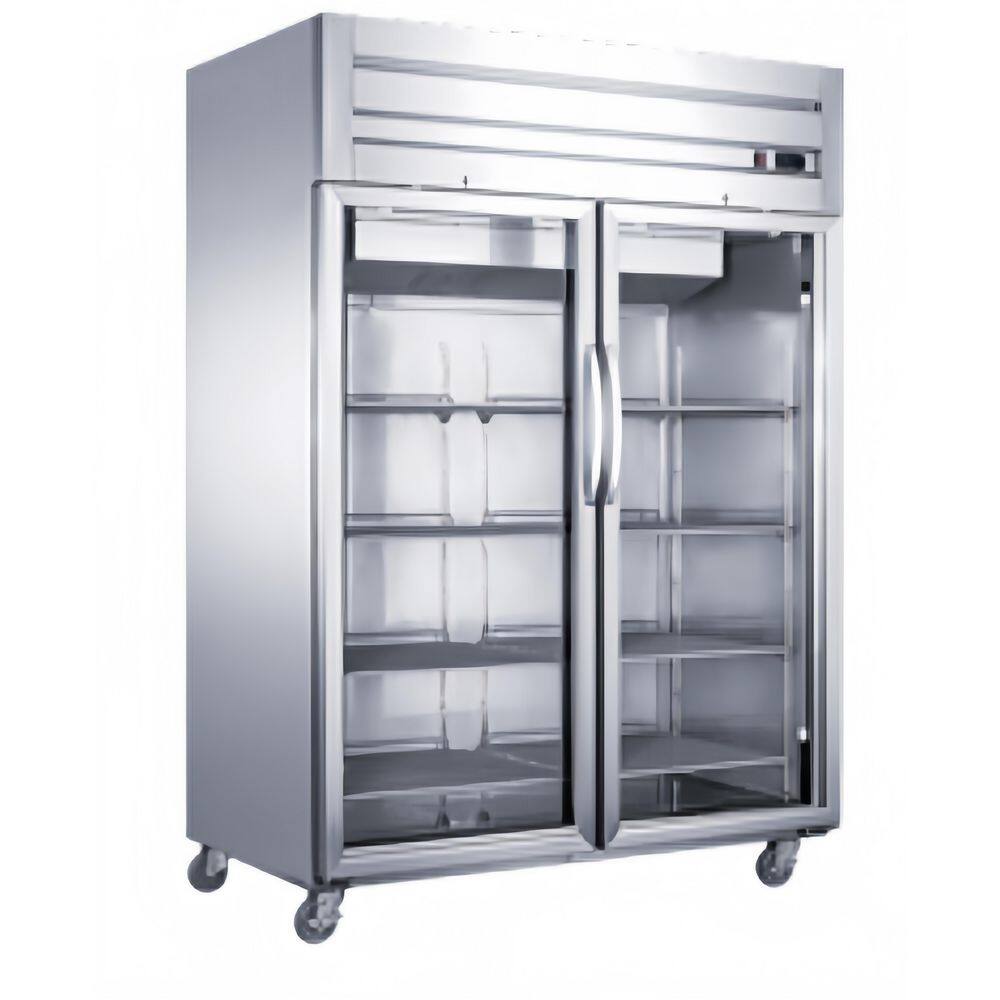 55 in. W 42.3 cu. ft. Two Glass Door Top-Mounted Commercial Reach-In Refrigerator in Stainless Steel price history on PriceWatchPro