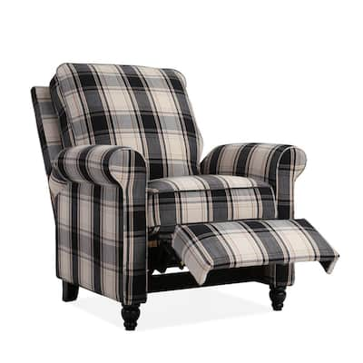 grey check recliner chair