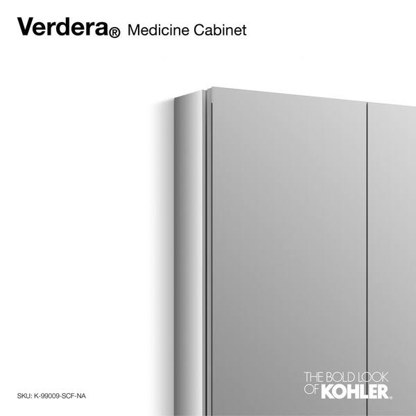 Verdera 34 in. x 30 in. Recessed or Surface Mount Mirror Cabinet with Flat Mirror